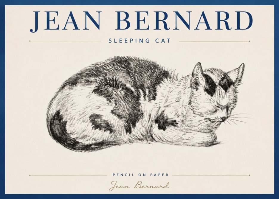 Jean Bernard Sleeping Cat I No3 - Póster