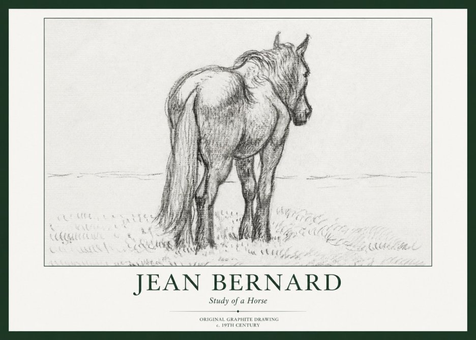 Jean Bernard Study of a Horse II No1 - Póster