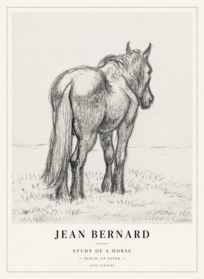 Jean Bernard Study of a Horse II No2 - Póster