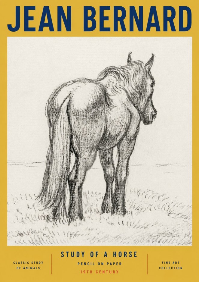 Jean Bernard Study of a Horse II No3 - Póster