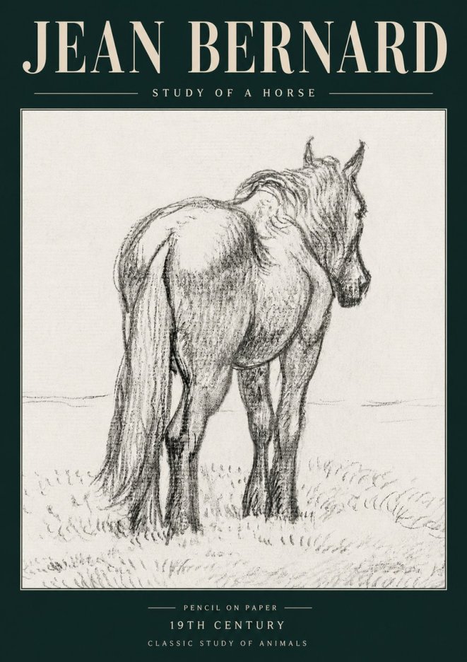 Jean Bernard Study of a Horse II No5 - Póster