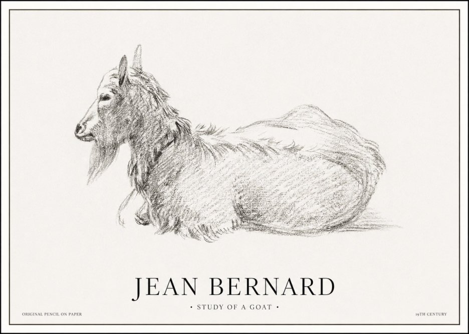 Jean Bernard Study of a Goat I No1 - Póster