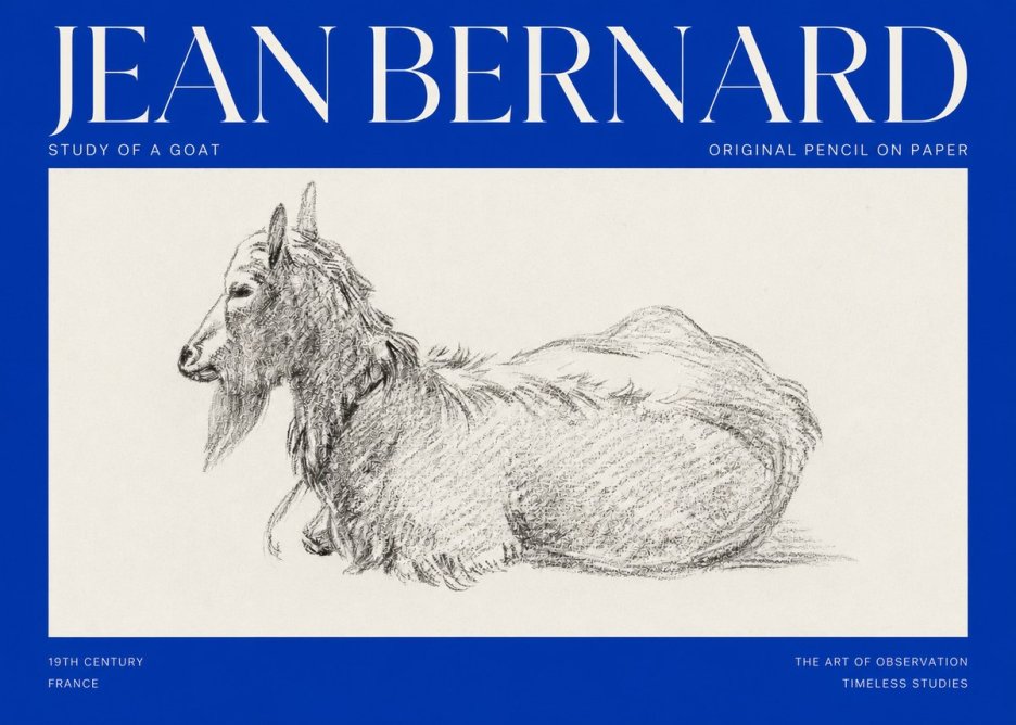 Jean Bernard Study of a Goat I No2 - Póster