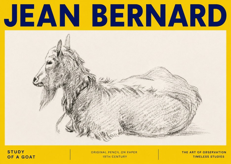 Jean Bernard Study of a Goat I No4 - Póster