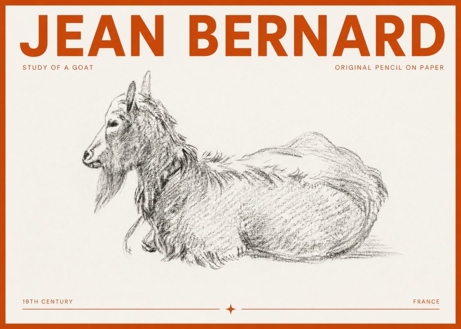 Jean Bernard Study of a Goat I No5 - Póster