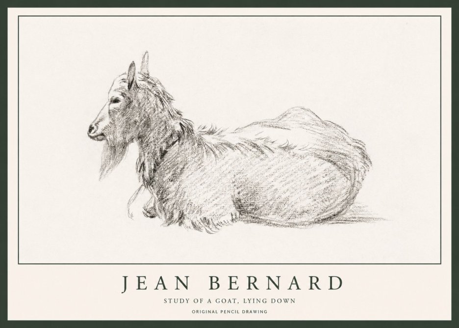 Jean Bernard Study of a Goat I No6 - Póster