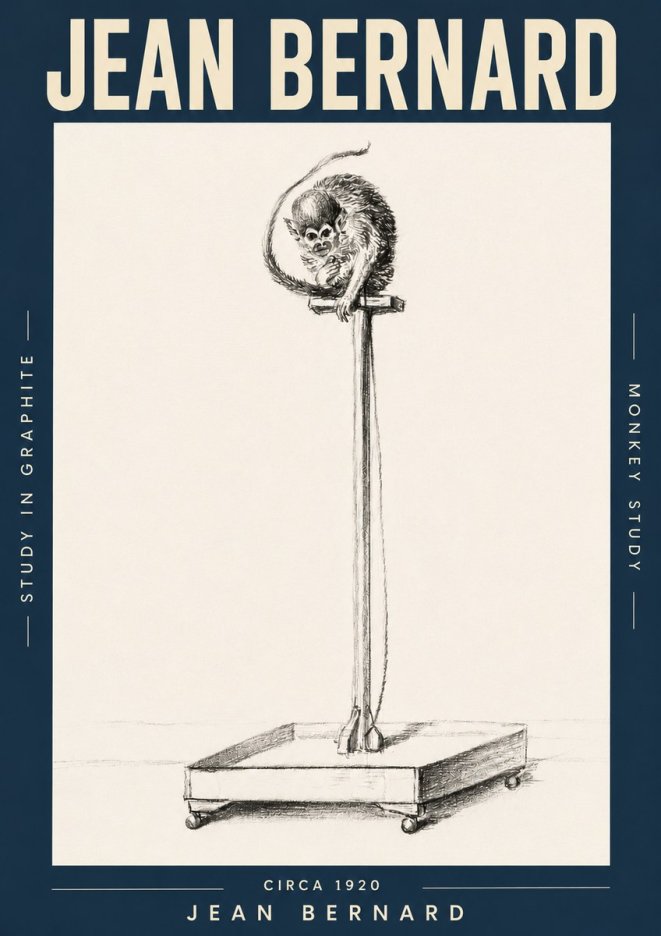 Jean Bernard Monkey Study No3 - Póster
