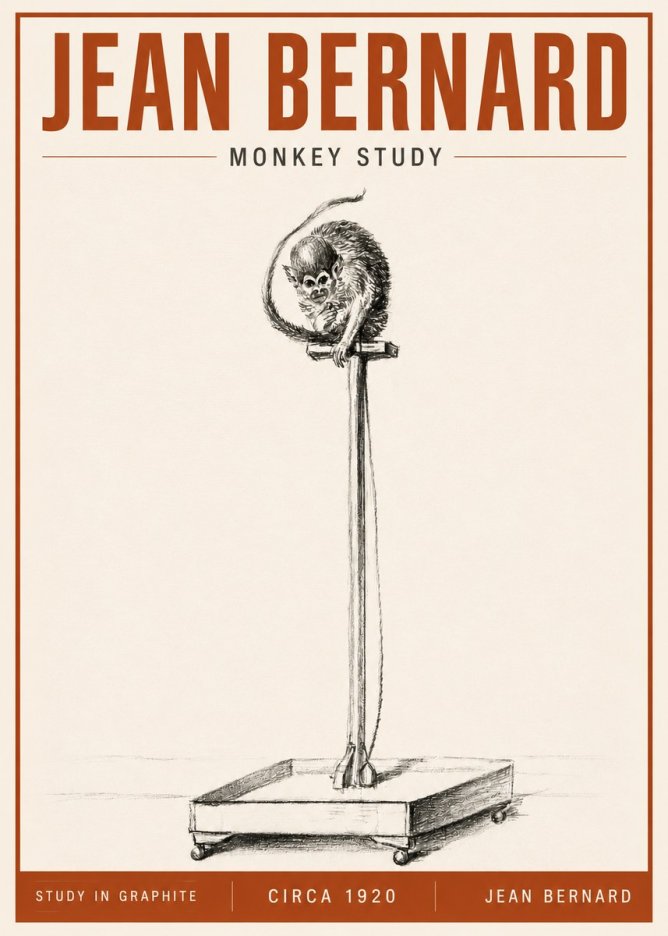 Jean Bernard Monkey Study No5 - Póster
