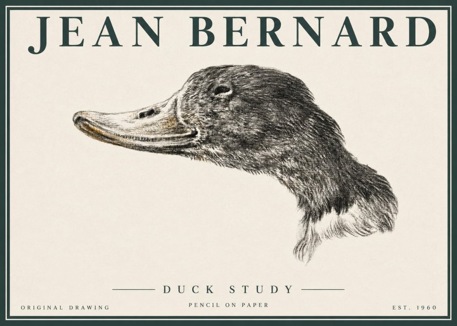 Jean Bernard Study of a Duck No4 - Póster