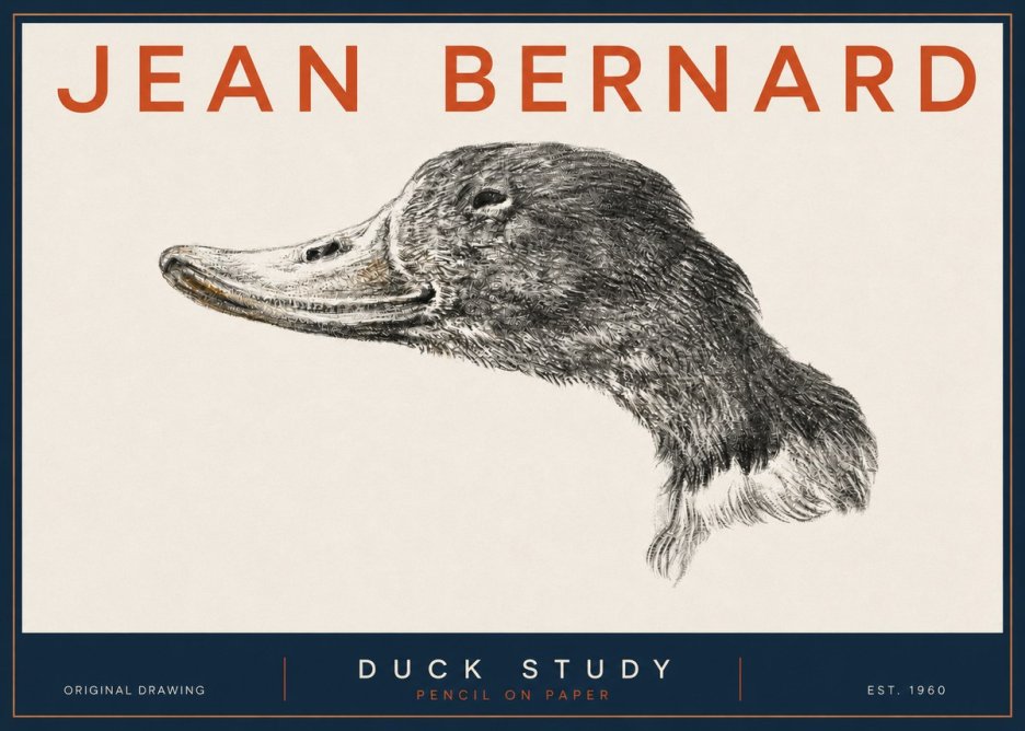 Jean Bernard Study of a Duck No5 - Póster