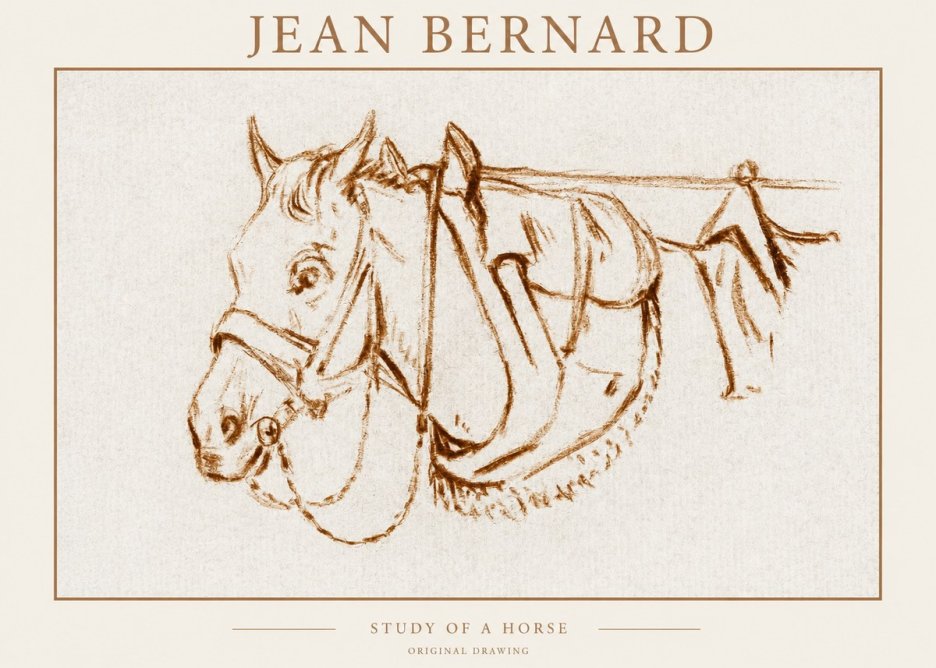 Jean Bernard Study of a Horse III No1 - Póster