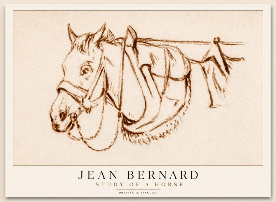 Jean Bernard Study of a Horse III No2 - Póster