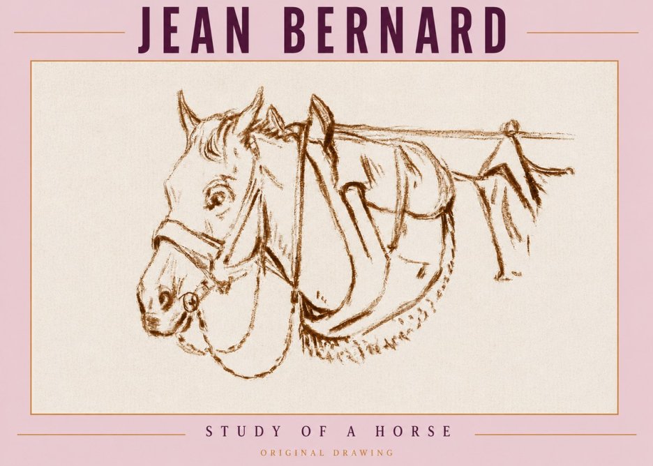 Jean Bernard Study of a Horse III No5 - Póster