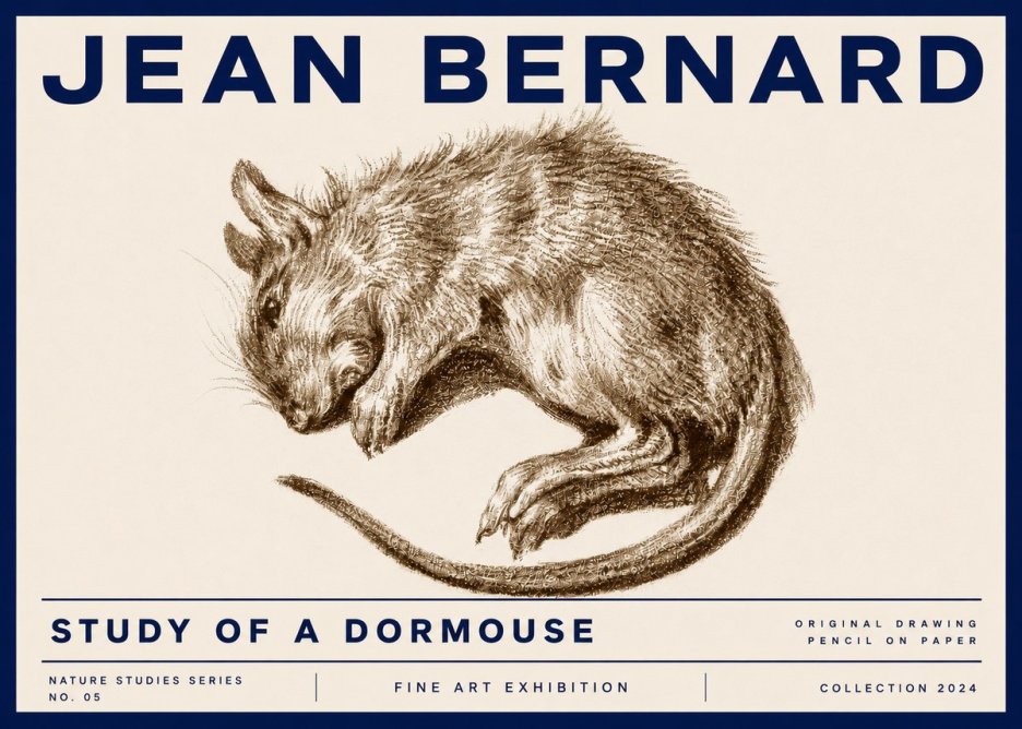 Jean Bernard Study of a Dormouse No5 - Póster