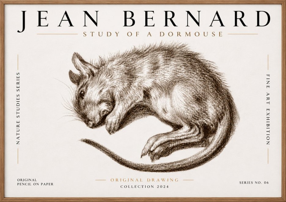 Jean Bernard Study of a Dormouse No6 - Póster