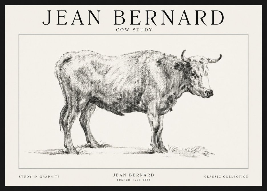 Jean Bernard Cow Study No1 - Póster