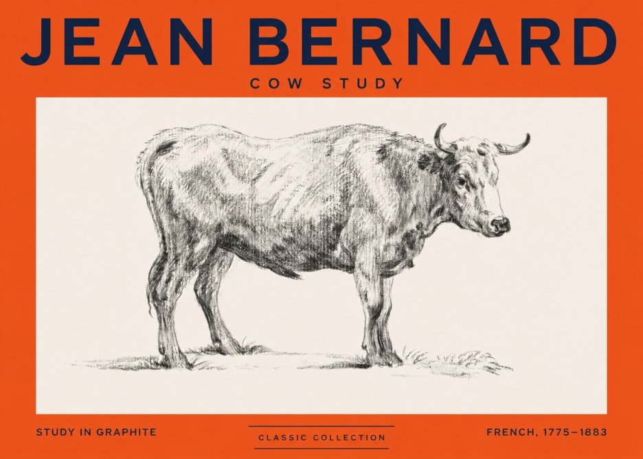 Jean Bernard Cow Study No2 - Póster
