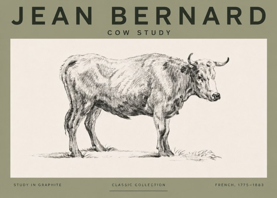 Jean Bernard Cow Study No4 - Póster