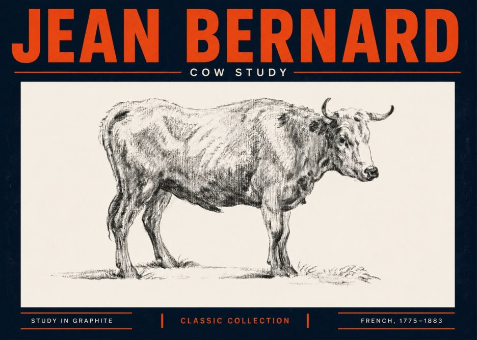 Jean Bernard Cow Study No5 - Póster