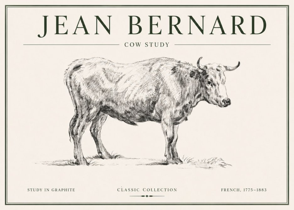 Jean Bernard Cow Study No6 - Póster