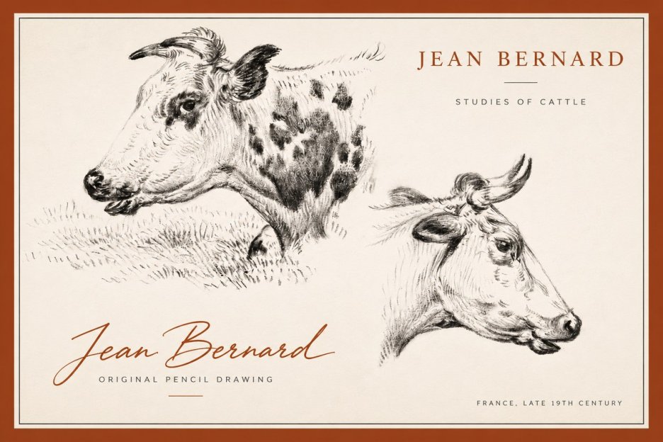 Jean Bernard Studies of Cattle I No3 - Póster