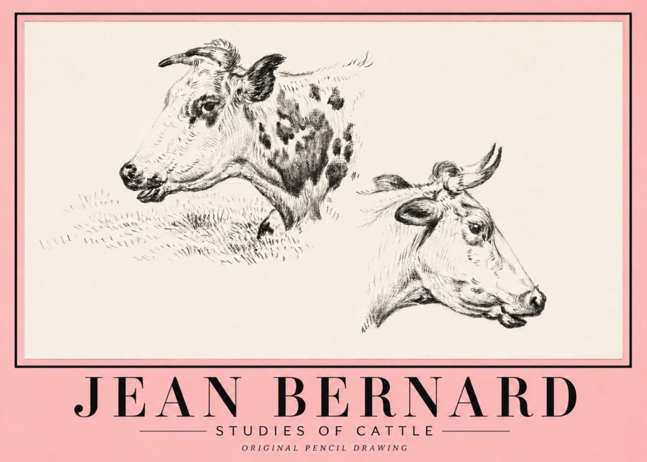 Jean Bernard Studies of Cattle I No5 - Póster