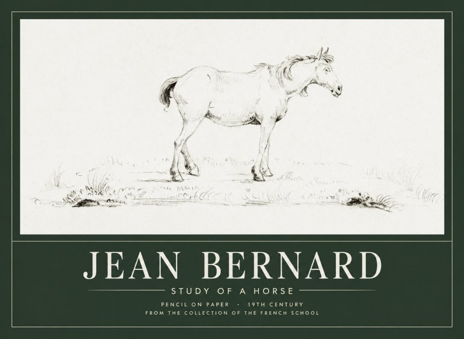 Jean Bernard Study of a Horse IV No1 - Póster