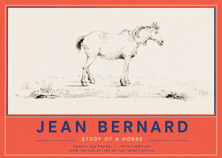 Jean Bernard Study of a Horse IV No2 - Póster