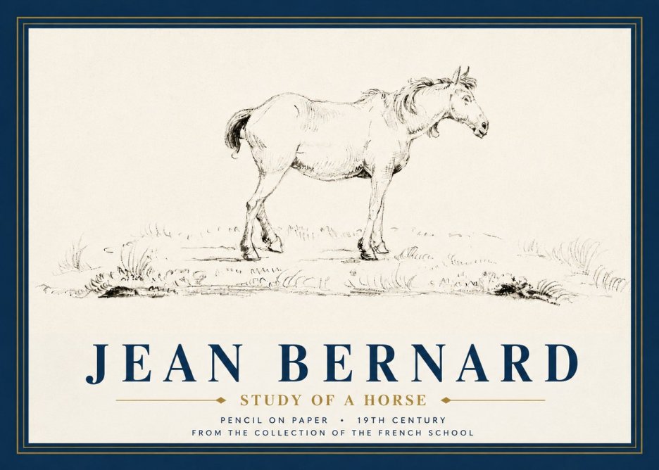 Jean Bernard Study of a Horse IV No4 - Póster