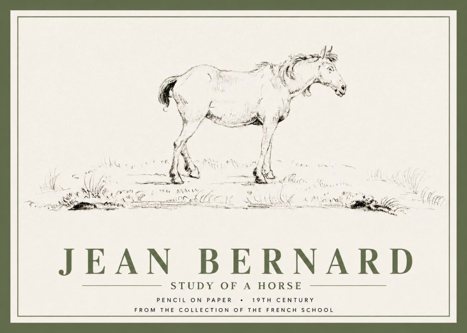 Jean Bernard Study of a Horse IV No5 - Póster