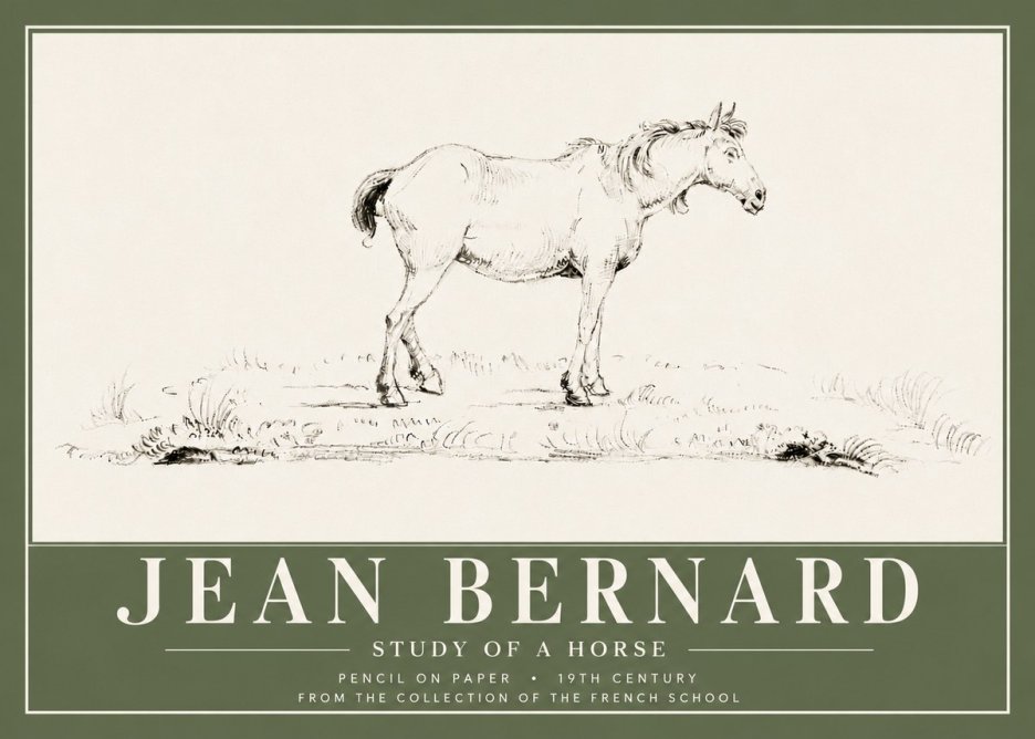 Jean Bernard Study of a Horse IV No6 - Póster