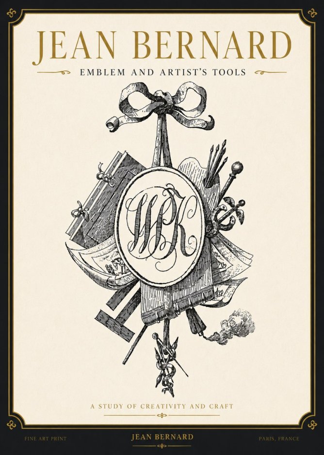 Jean Bernard Still Life with Monogram No4 - Póster