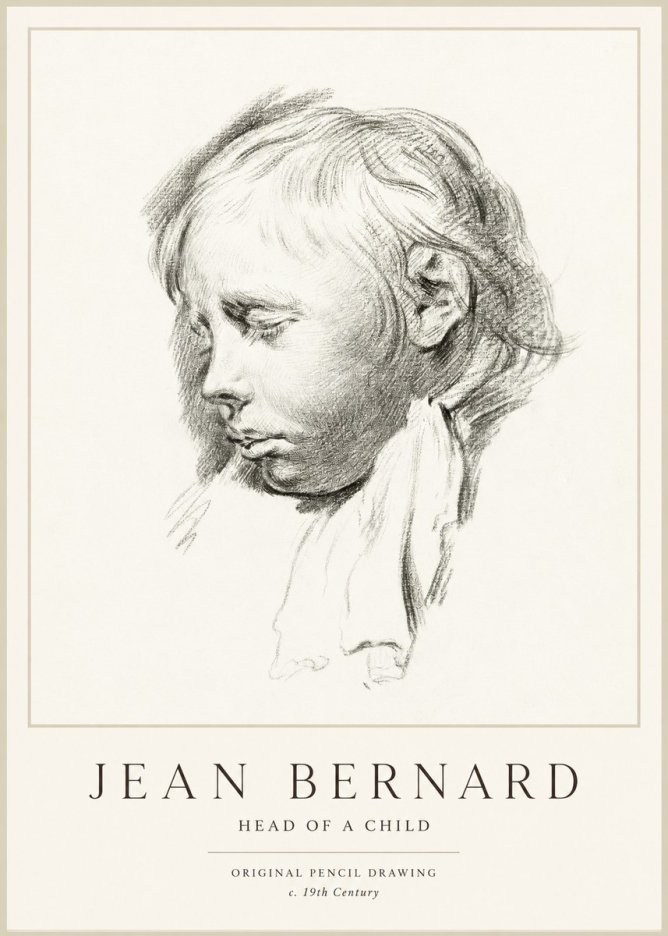 Jean Bernard Head of a Child No1 - Póster