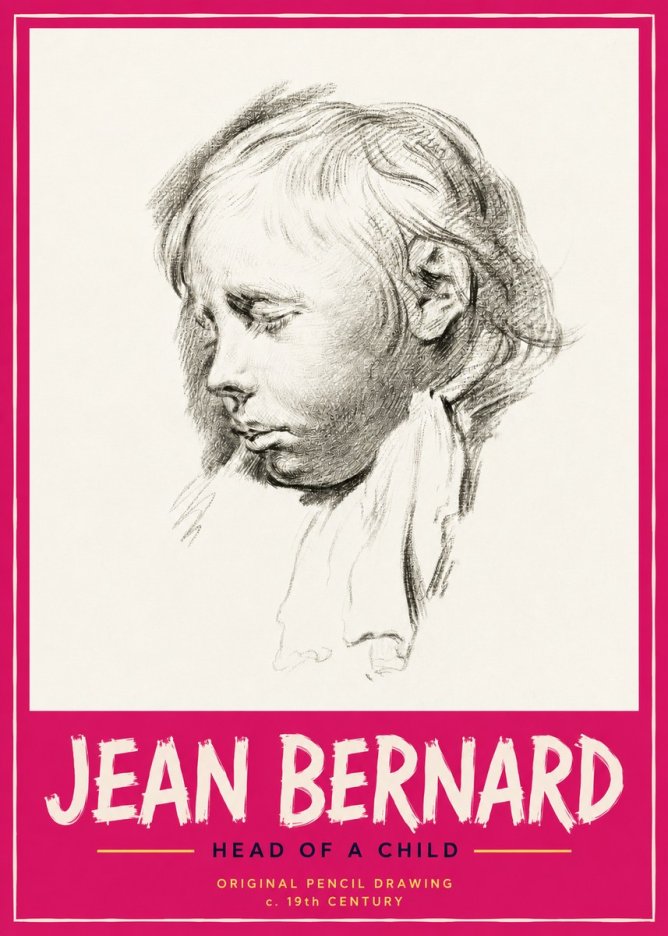 Jean Bernard Head of a Child No3 - Póster