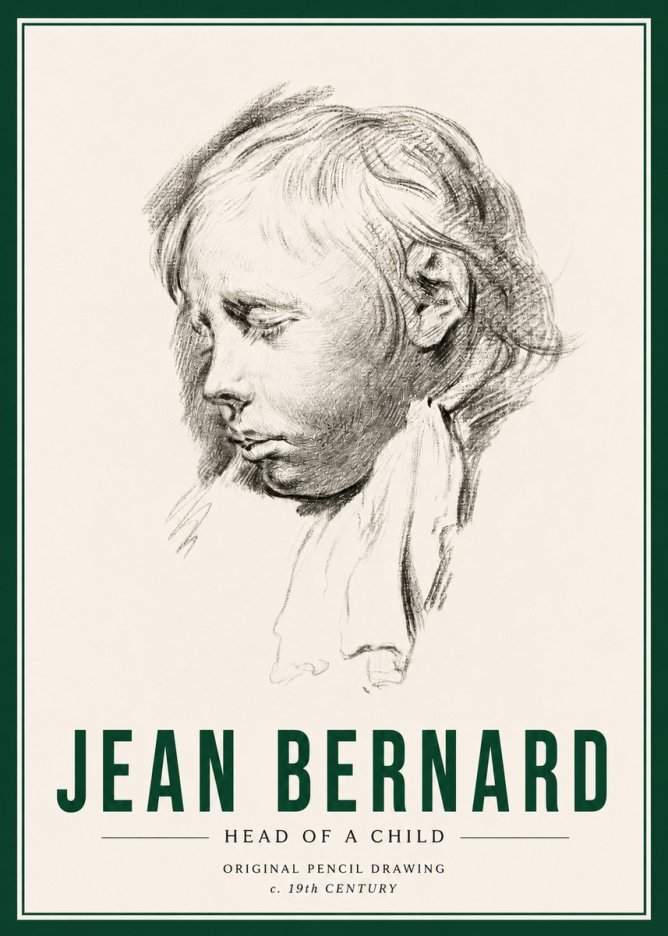 Jean Bernard Head of a Child No4 - Póster