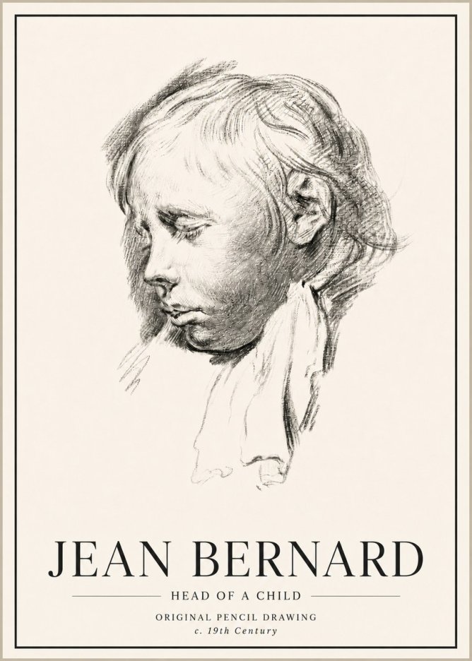 Jean Bernard Head of a Child No5 - Póster