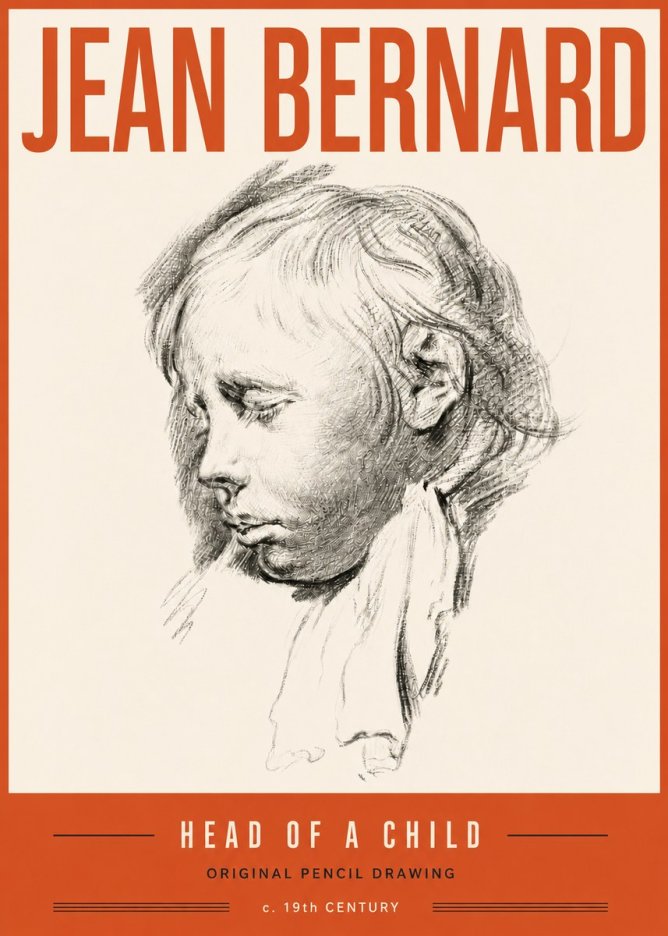 Jean Bernard Head of a Child No6 - Póster