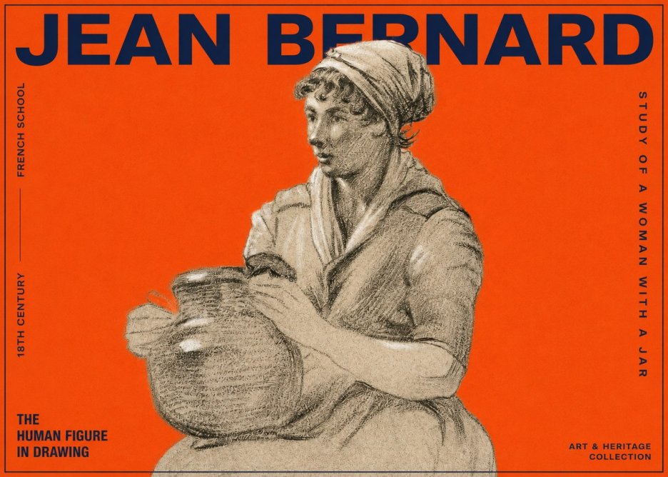 Jean Bernard Study of a Young Woman with a Pot No6 - Póster