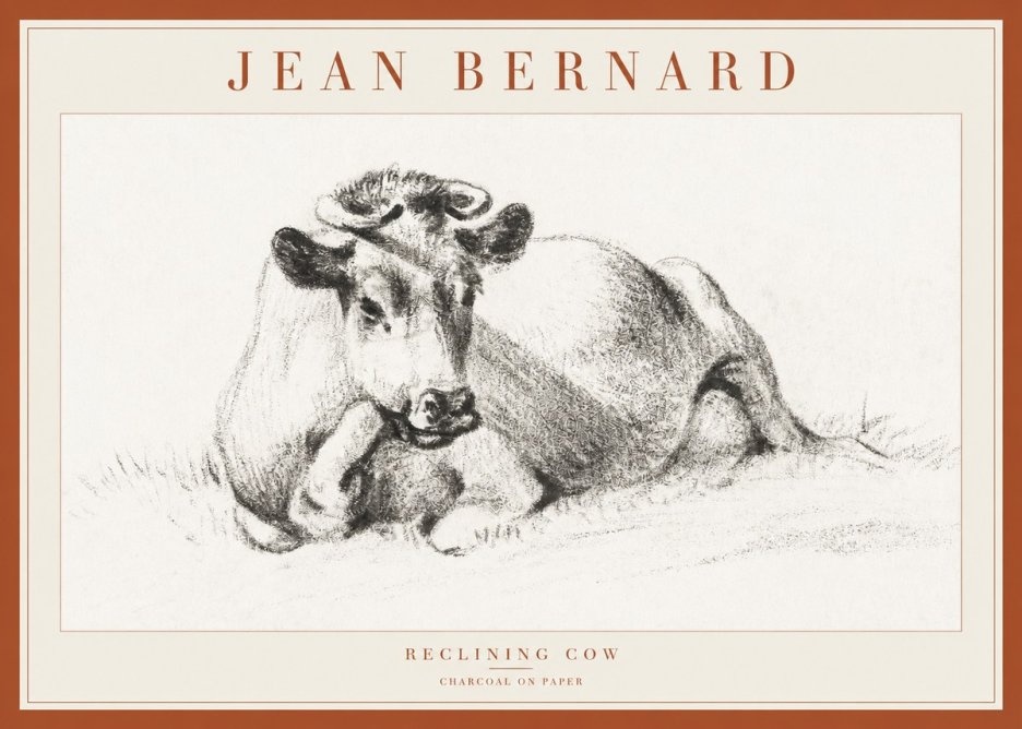 Jean Bernard Reclining Cow I No1 - Póster