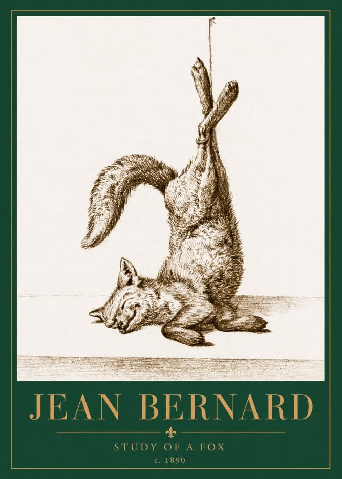 Jean Bernard Study of a Fox No3 - Póster