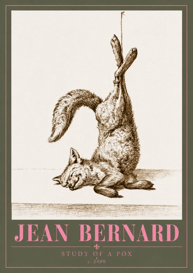 Jean Bernard Study of a Fox No5 - Póster