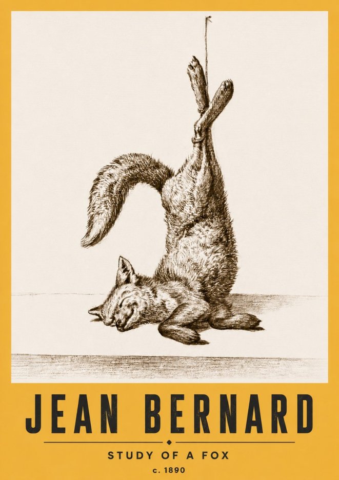 Jean Bernard Study of a Fox No6 - Póster