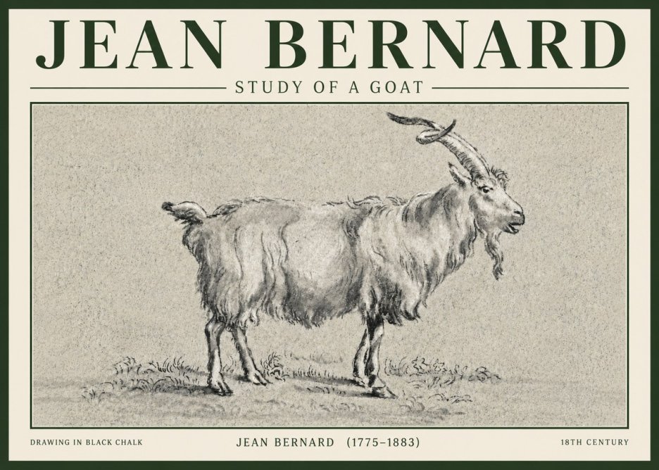 Jean Bernard Study of a Goat II No5 - Póster