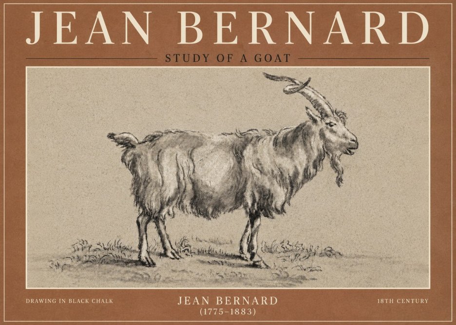 Jean Bernard Study of a Goat II No6 - Póster