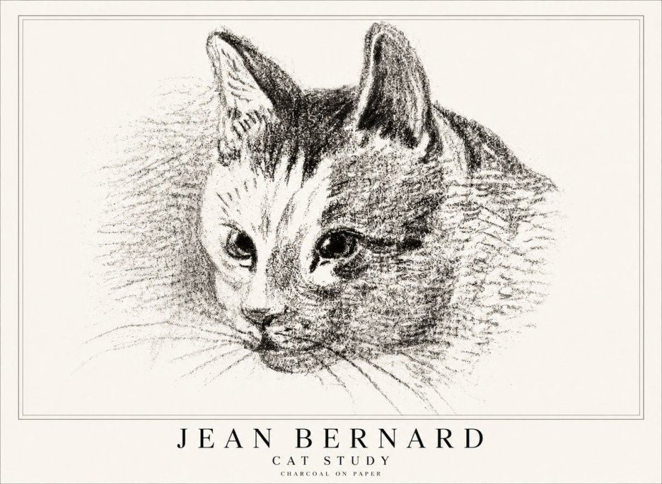 Jean Bernard Cat Study III No1 - Póster