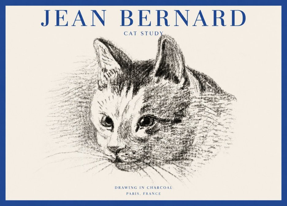 Jean Bernard Cat Study III No2 - Póster