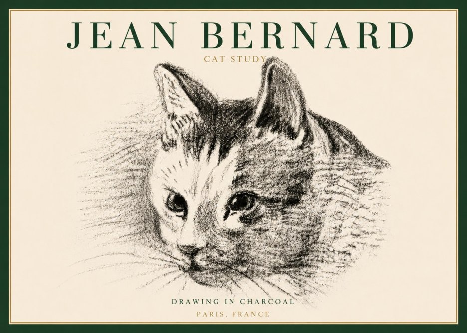 Jean Bernard Cat Study III No4 - Póster