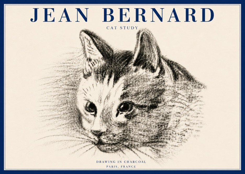 Jean Bernard Cat Study III No6 - Póster