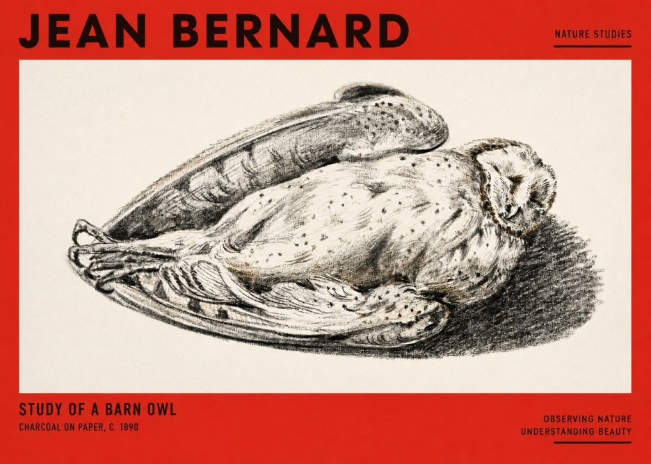 Jean Bernard Sleeping Owl No3 - Póster