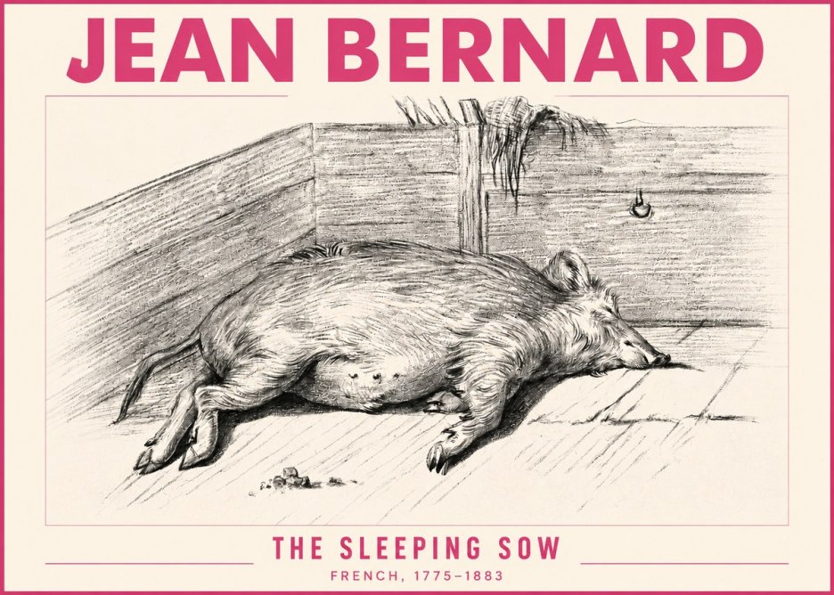 Jean Bernard The Sleeping Sow No3 - Póster